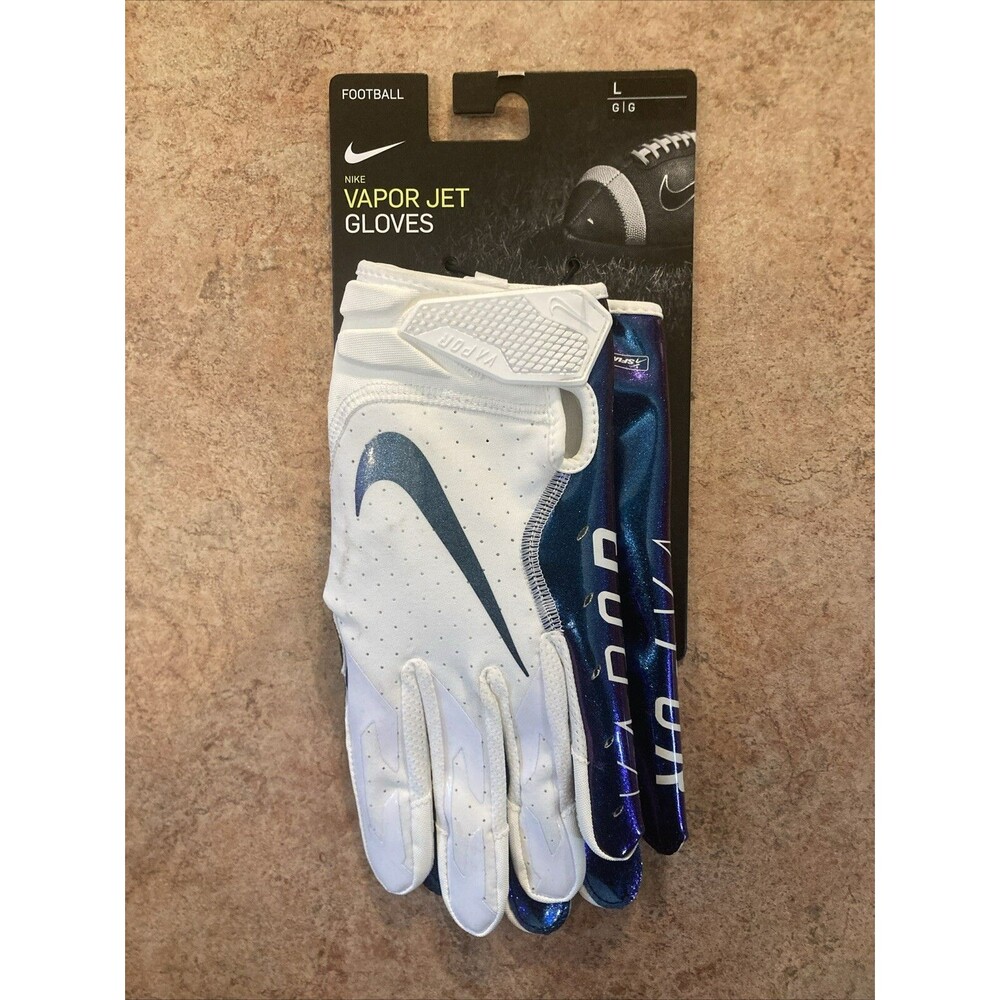 Nike Vapor Jet 6.0 Football Gloves White Purple Iridescent Adult Size Large New